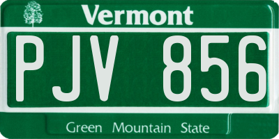 VT license plate PJV856
