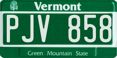 VT license plate PJV858