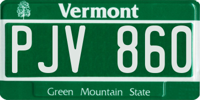 VT license plate PJV860