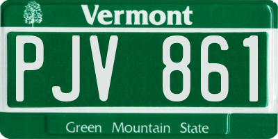 VT license plate PJV861