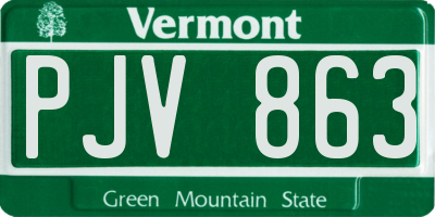 VT license plate PJV863