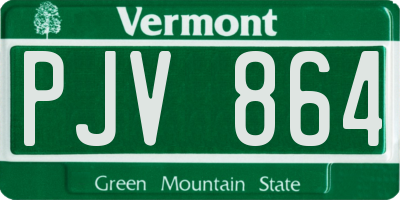 VT license plate PJV864
