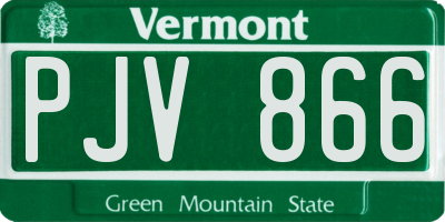 VT license plate PJV866