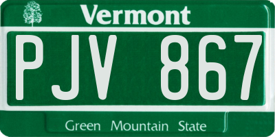 VT license plate PJV867