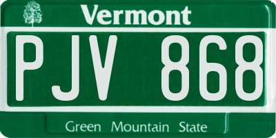 VT license plate PJV868