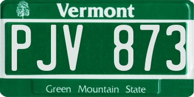 VT license plate PJV873