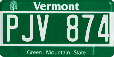VT license plate PJV874