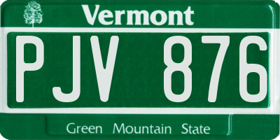VT license plate PJV876
