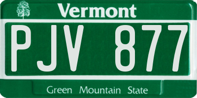 VT license plate PJV877