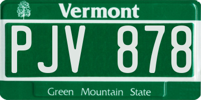 VT license plate PJV878