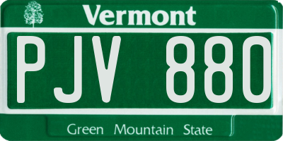 VT license plate PJV880