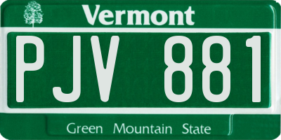 VT license plate PJV881
