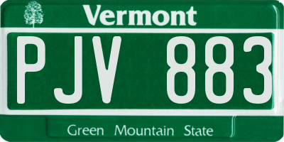 VT license plate PJV883