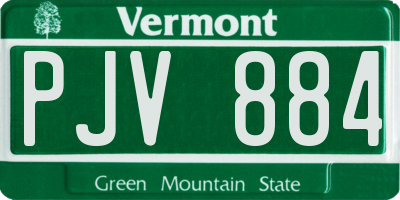 VT license plate PJV884