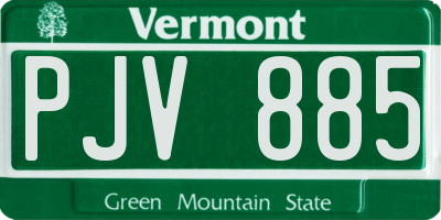 VT license plate PJV885