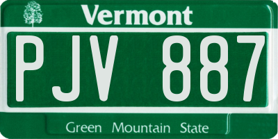 VT license plate PJV887