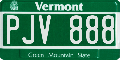 VT license plate PJV888