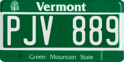 VT license plate PJV889