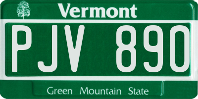 VT license plate PJV890