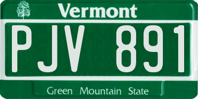 VT license plate PJV891