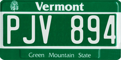 VT license plate PJV894