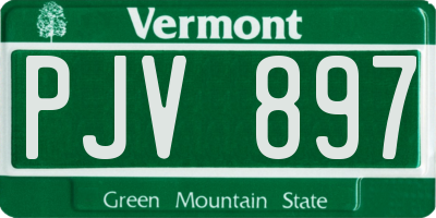 VT license plate PJV897