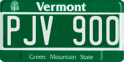 VT license plate PJV900