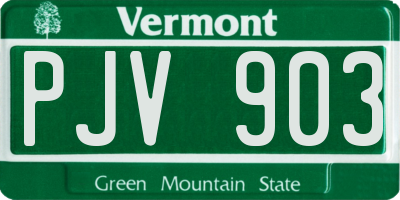 VT license plate PJV903