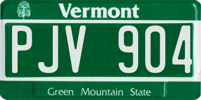 VT license plate PJV904