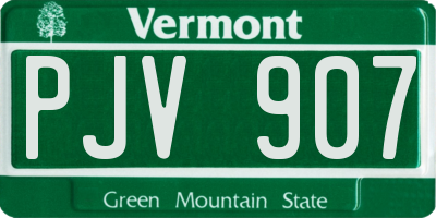 VT license plate PJV907