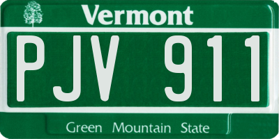 VT license plate PJV911