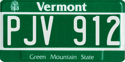 VT license plate PJV912
