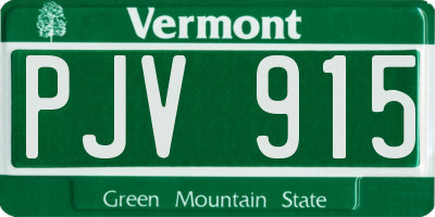 VT license plate PJV915