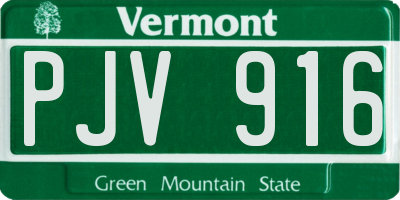 VT license plate PJV916