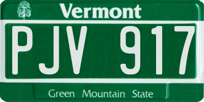 VT license plate PJV917
