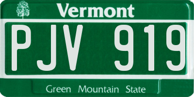 VT license plate PJV919