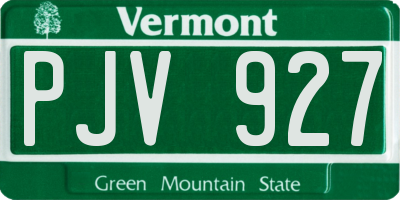VT license plate PJV927