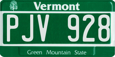 VT license plate PJV928