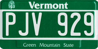 VT license plate PJV929