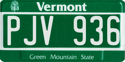 VT license plate PJV936