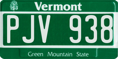 VT license plate PJV938