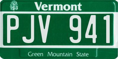 VT license plate PJV941