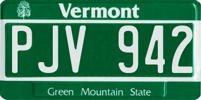 VT license plate PJV942