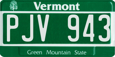 VT license plate PJV943