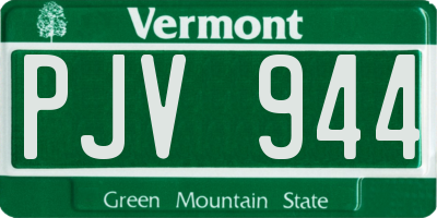 VT license plate PJV944
