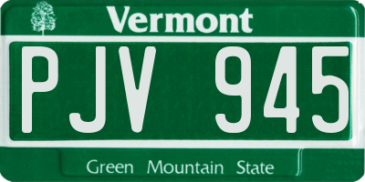 VT license plate PJV945