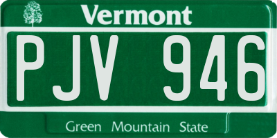 VT license plate PJV946