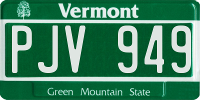 VT license plate PJV949