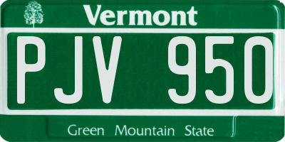 VT license plate PJV950