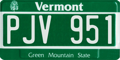 VT license plate PJV951